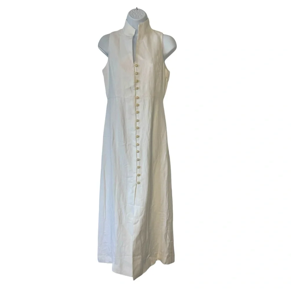 Tuckernuck NEW White Leighton Sleeveless Linen Button Down Midi Dress XS - Picture 4 of 11